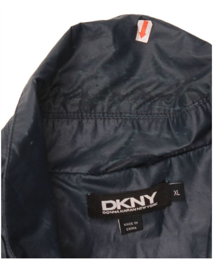 DKNY Herren Regenjacke UK 42 XL Marineblau Baumwolle