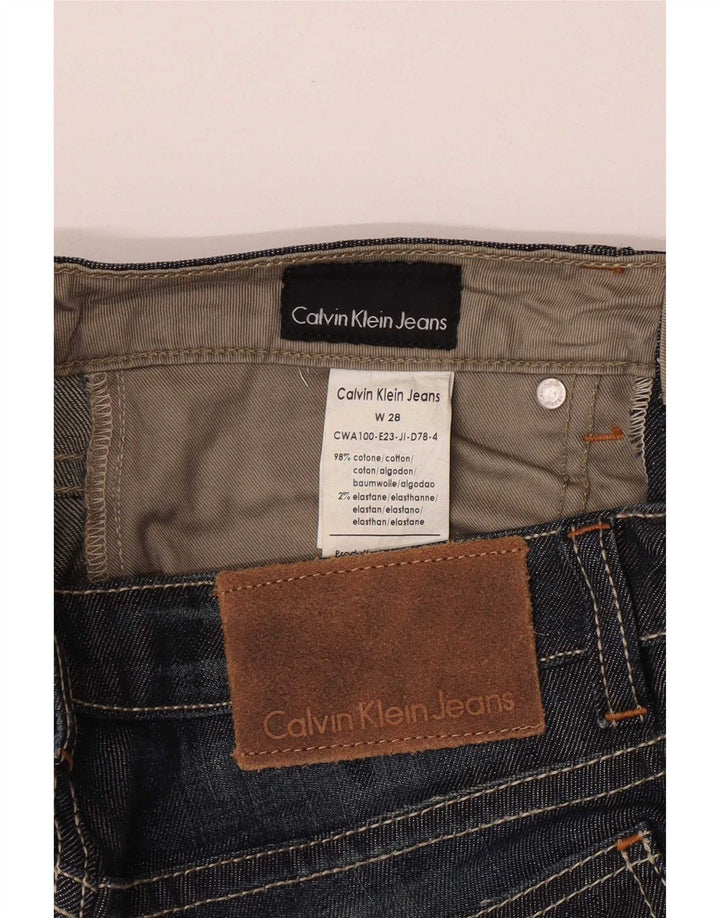 Calvin Klein Damen Straight Jeans W28 L31 Marineblaue Baumwolle