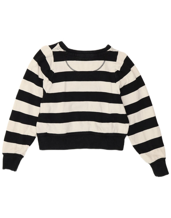 Jack Wills Crop-Sweatshirt für Damen, Gr. 8, klein, weiß gestreift, nautisch