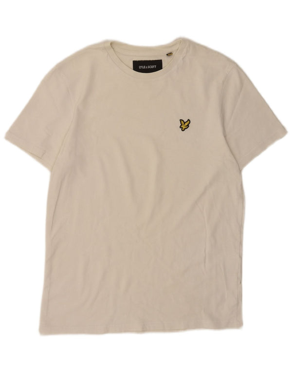 Lyle & Scott Herren T-Shirt Top Small aus weißer Baumwolle
