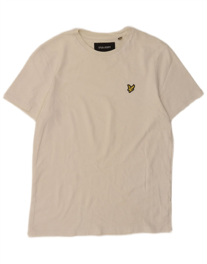 Lyle & Scott Herren T-Shirt Top Small aus weißer Baumwolle
