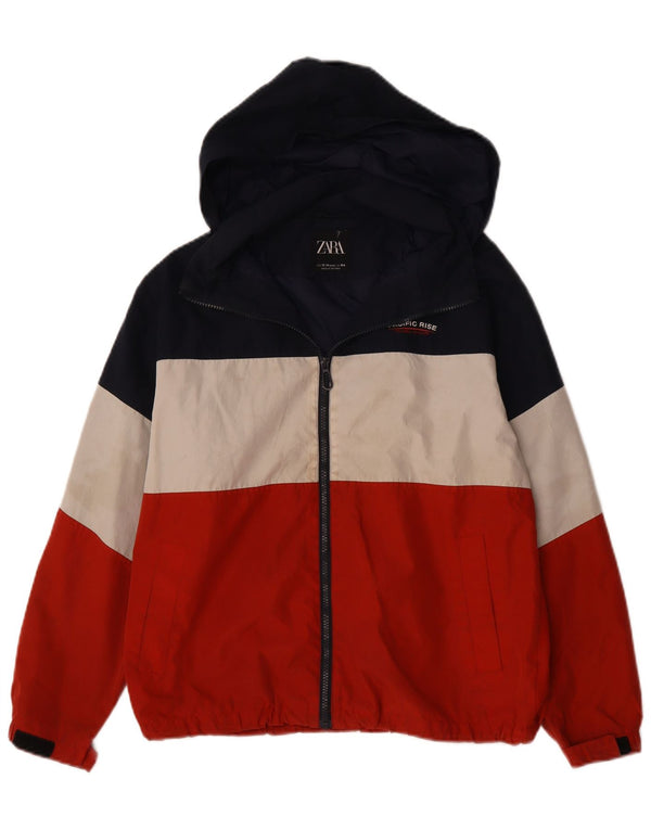 Zara Jungen-Bomberjacke mit Kapuze, 13–14 Jahre, mehrfarbig, Farbblock