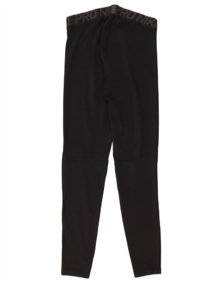 NIKE Womens Dri Fit Graphic Leggings UK 12 Medium Black