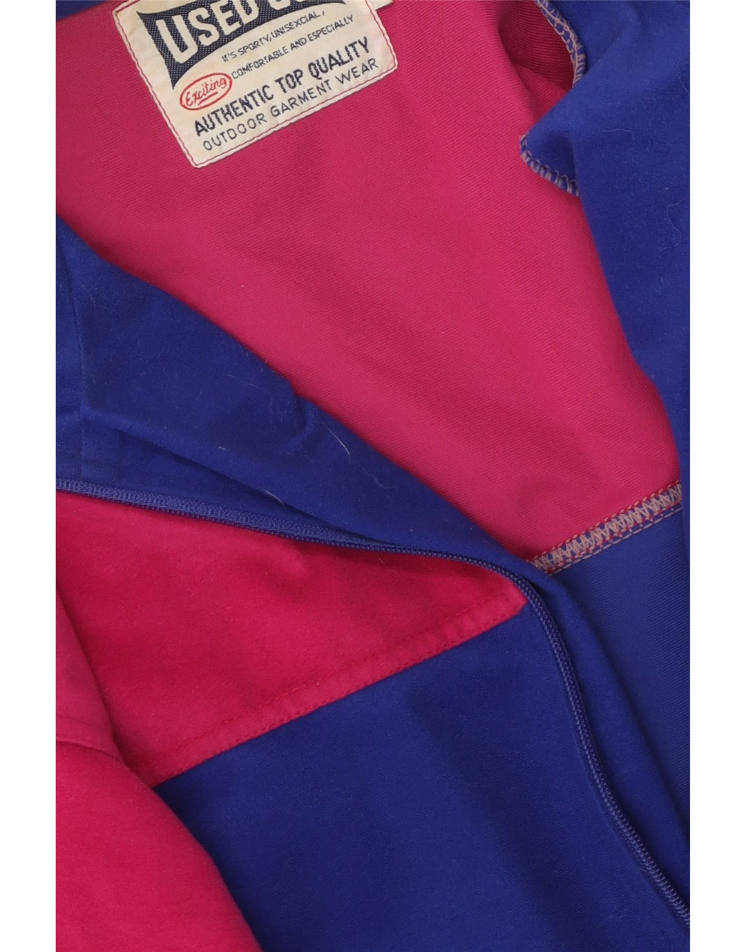 Vintage Herren Unisex Velours-Trainingsanzug-Top-Jacke, groß, blau, Farbblock