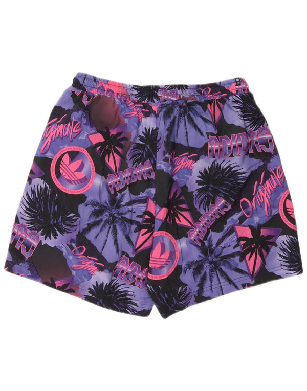 Adidas Herren-Badeshorts mit Grafik, mittelgroß, mehrfarbig, Blumenmuster, Polyester