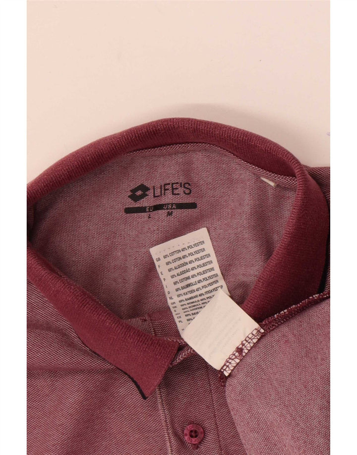 Lotto Herren-Poloshirt aus mittlerer burgunderroter Baumwolle