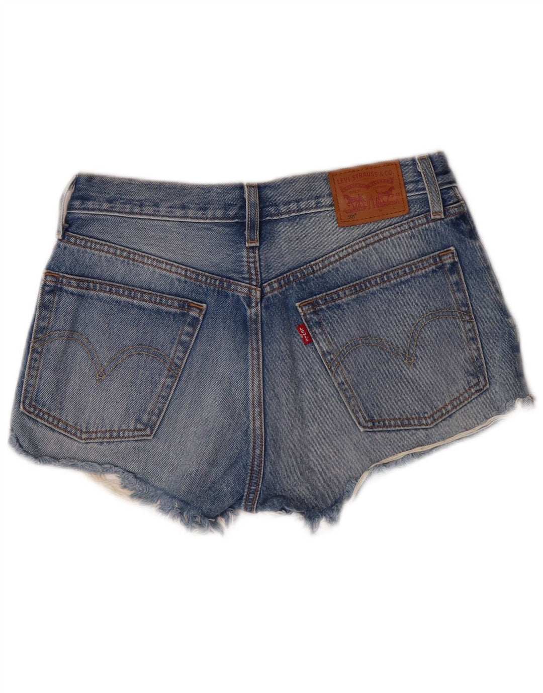 Levi's Damen 501 Distressed Denim Shorts W26 Small Blue Cotton Classic