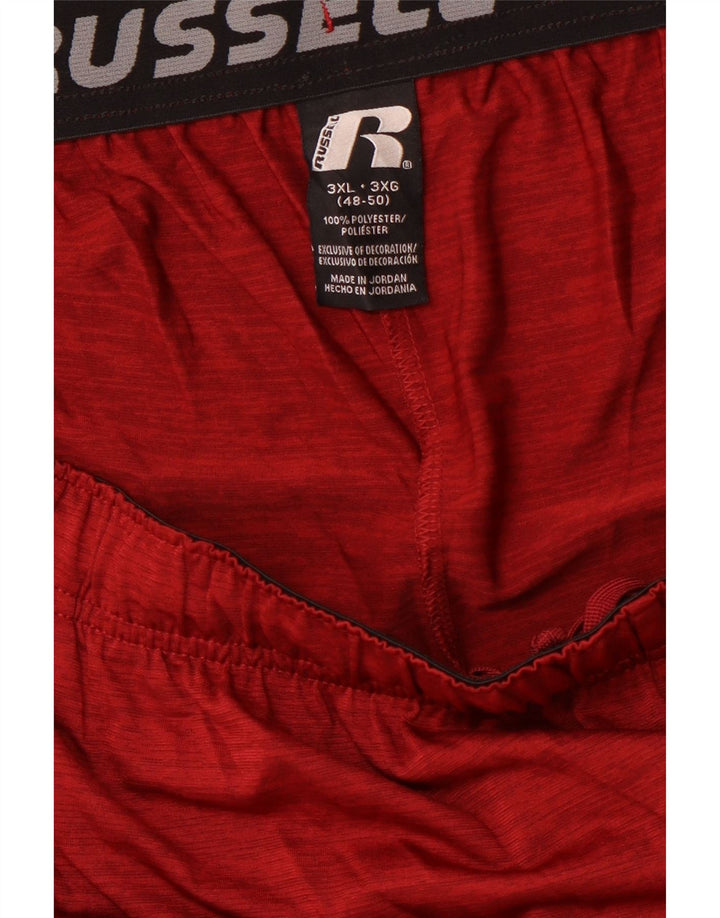 RUSSELL ATHLETIC Herren Dri-Power Sport Shorts 3XL Rot Farbblock