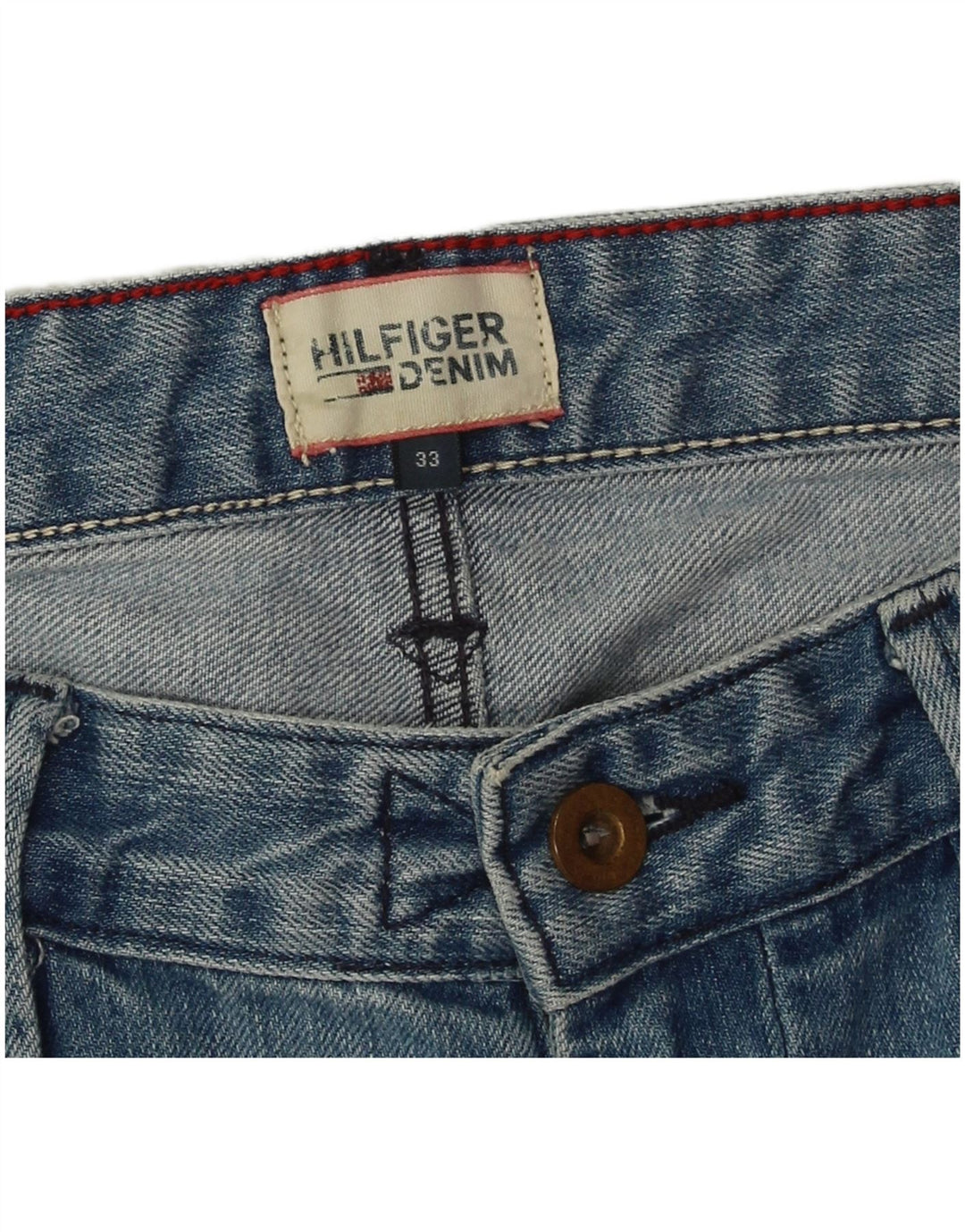 Tommy Hilfiger Herren Denim Shorts W33 Mittelblaue Baumwolle