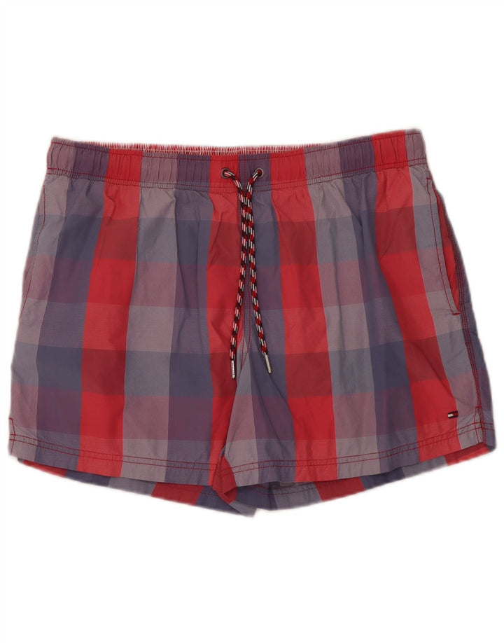Tommy Hilfiger Herren-Badeshorts, groß, mehrfarbig, kariert, Nylon