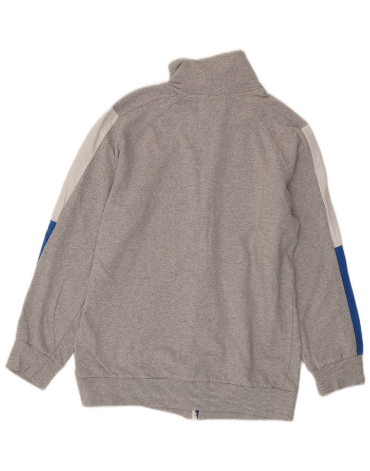 Superga Damen-Trainingsanzug-Top-Jacke, UK 14, mittelgraue Colourblock-Baumwolle