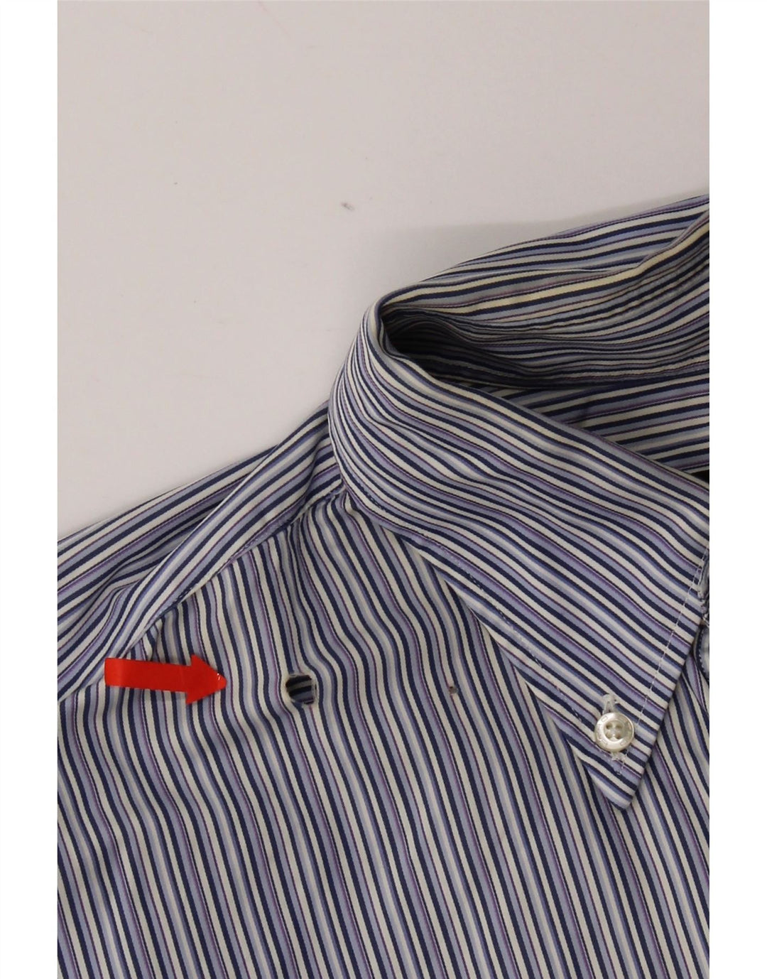 Etro Herrenhemd Größe 40 mittelblau gestreifte Baumwolle