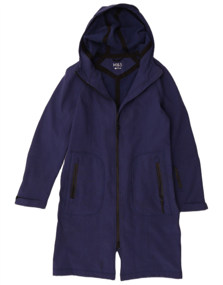 Marks & Spencer Damen-Regenmantel mit Kapuze, UK 14, mittleres Marineblau