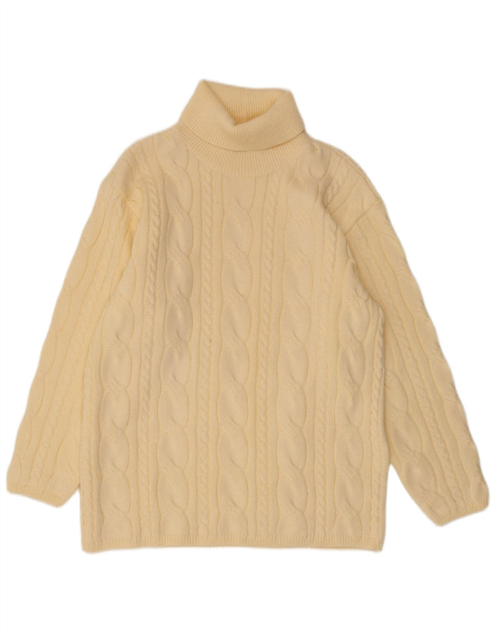 KOMPLIMENTE Womens Longline Roll Neck Jumper Sweater UK 10 Small Off White