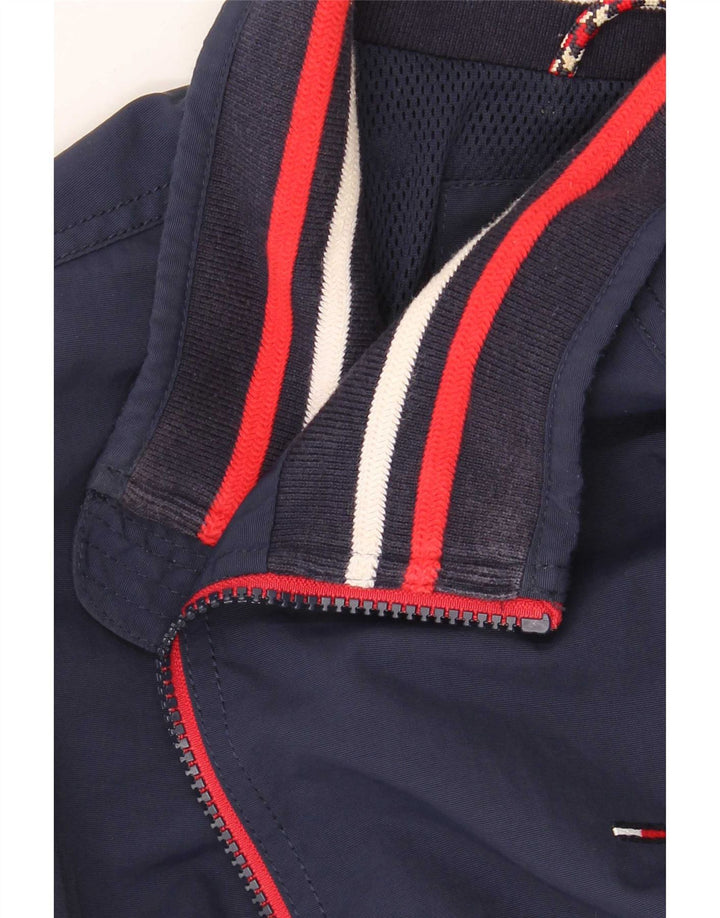 Tommy Hilfiger Herren Bomberjacke UK 38 Medium Navy Blue Gestreiftes Polyamid