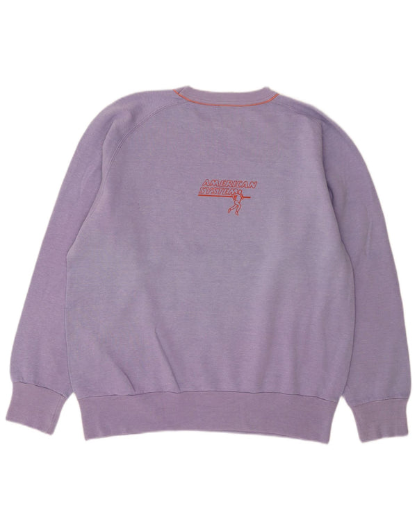 Vintage Damen Grafik Sweatshirt Pullover UK 18 XL Lila