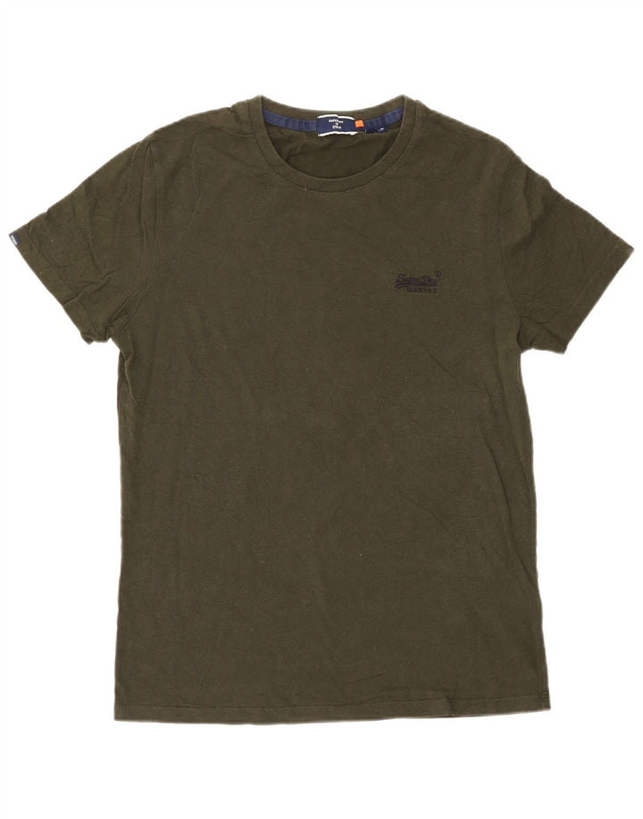 Superdry Herren T-Shirt-Oberteil aus mittelgrüner Baumwolle