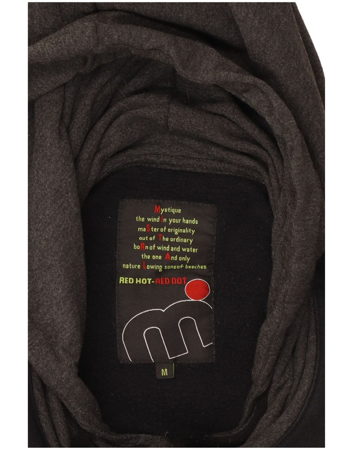MISTRAL Herren-Kapuzenpullover mit grafischem Reißverschluss, mittelschwarz