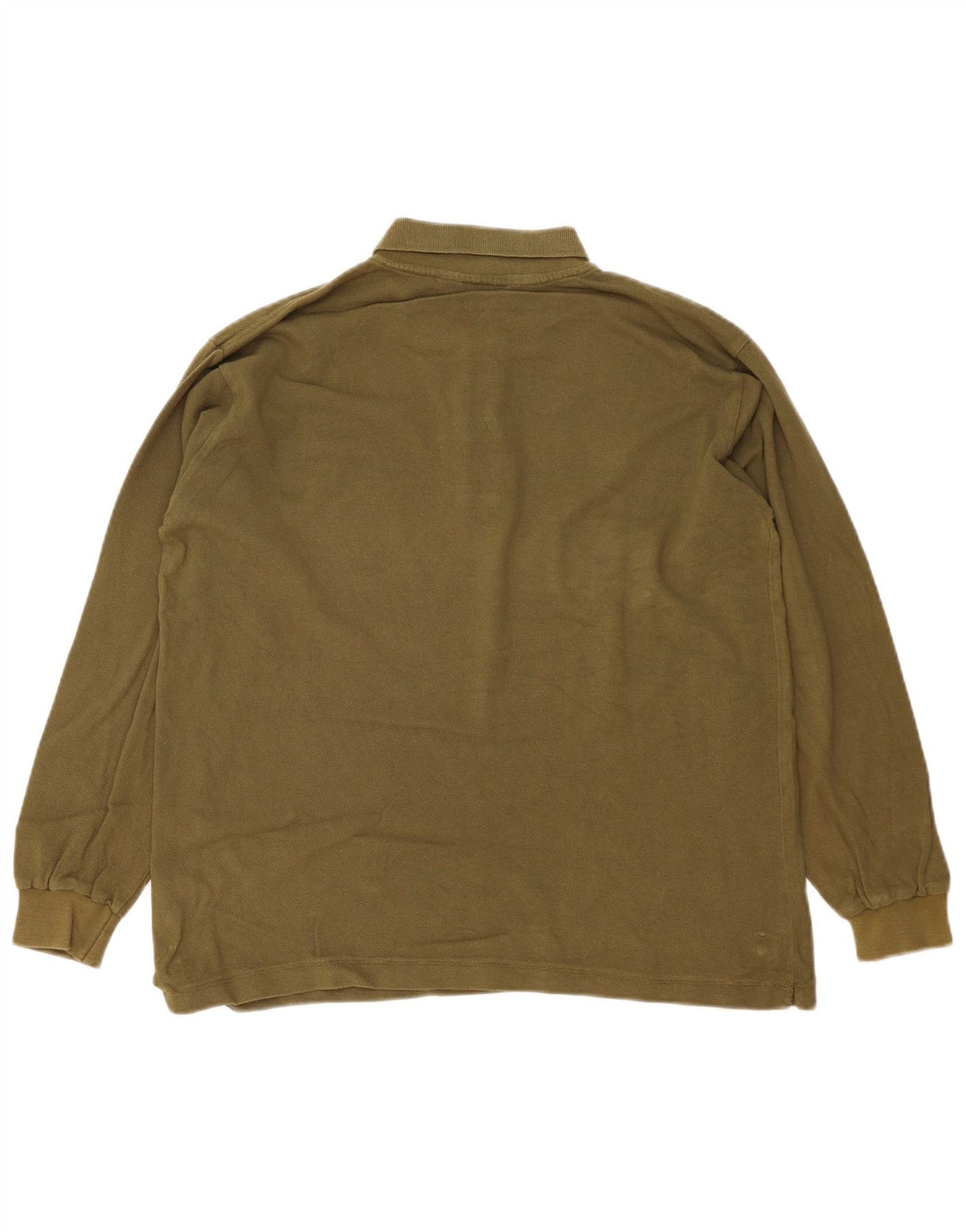 Kappa Herren-Langarm-Poloshirt aus mittlerer Khaki-Baumwolle