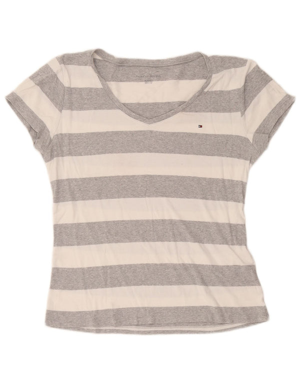 Tommy Hilfiger Damen T-Shirt Top UK 18 XL Grau gestreift