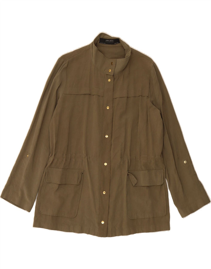ZARA Womens Utility Jacket UK 16 Large Khaki Viscose Vintage Zara and Second-Hand Zara from Messina Hembry 