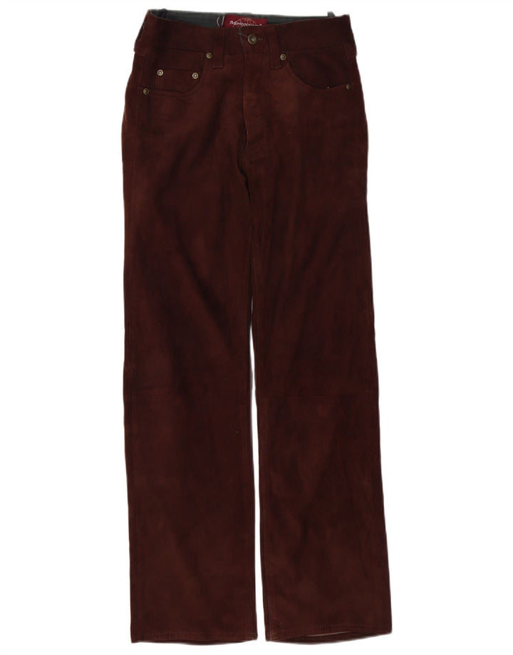 MONTGOMERY Gerade Wildlederhose für Damen W27 L29 Braunes Leder