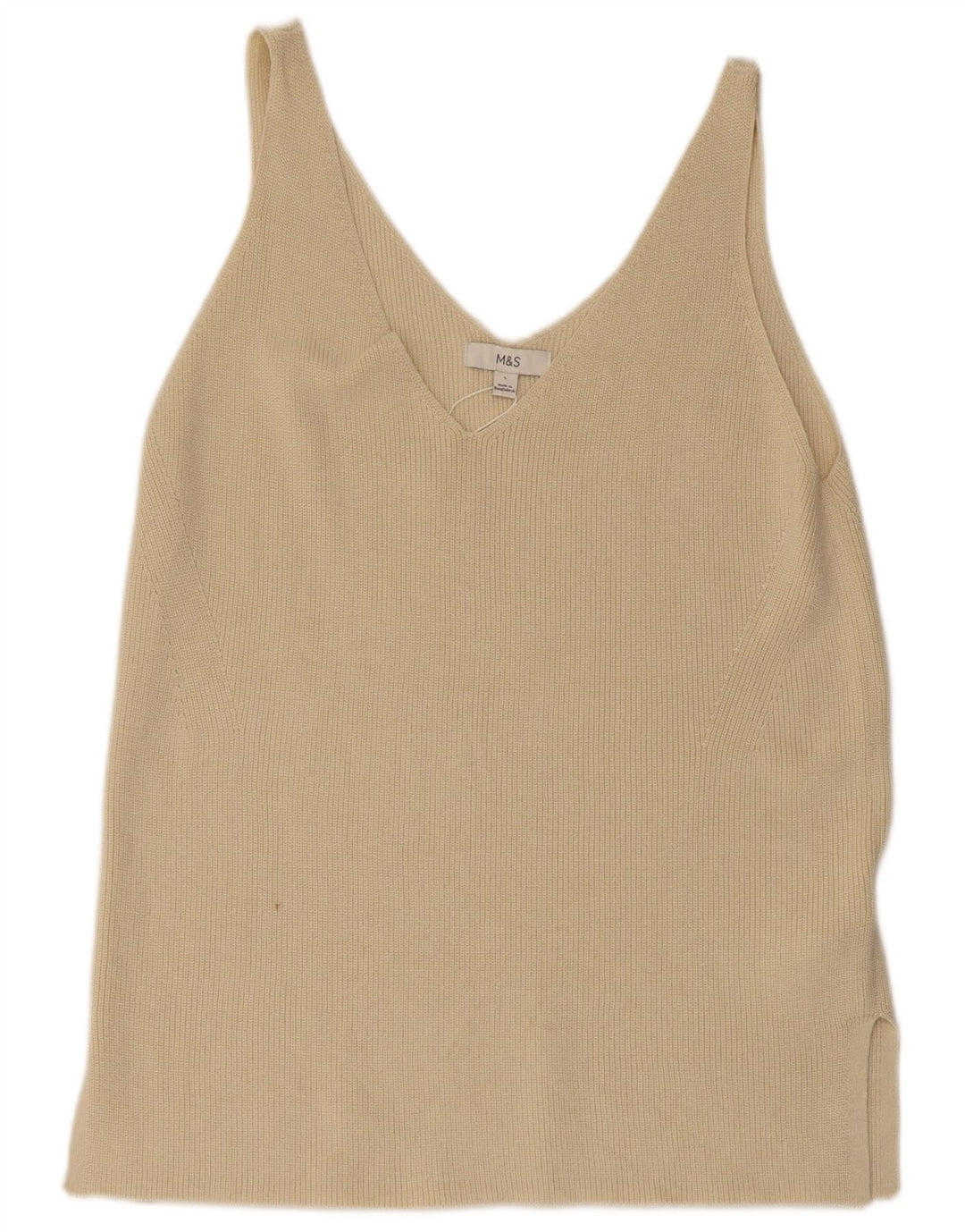 Marks & Spencer Damen Weste Top UK 14 Large Beige Baumwolle