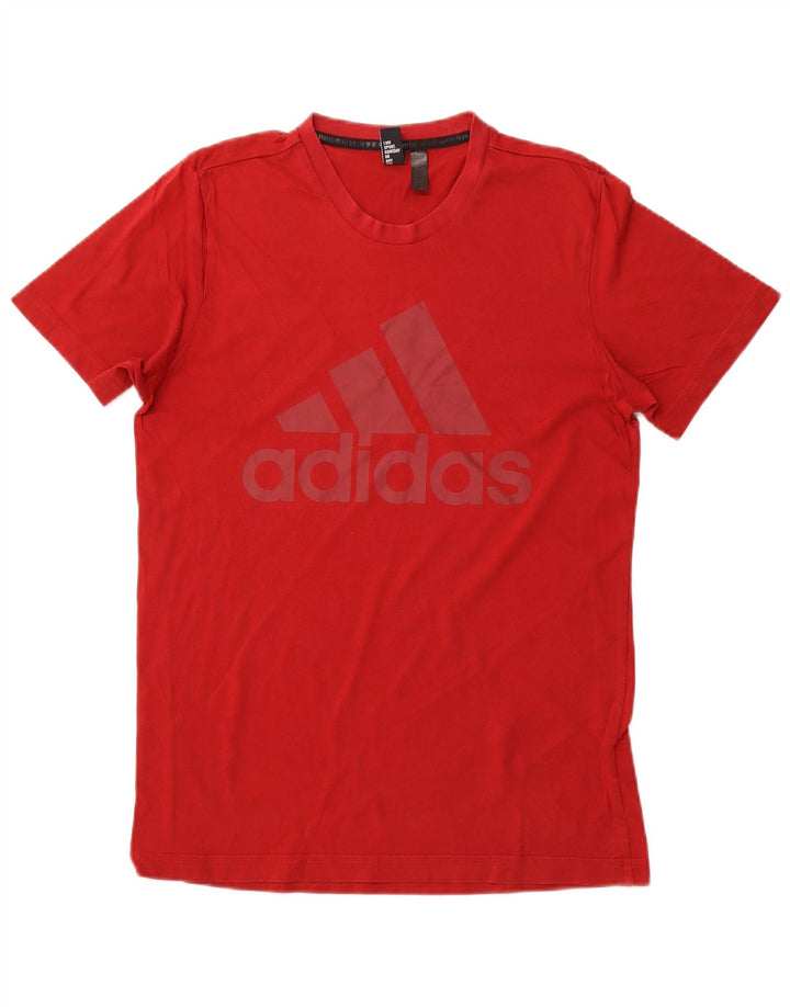 ADIDAS Herren Grafik-T-Shirt-Oberteil aus mittelroter Baumwolle