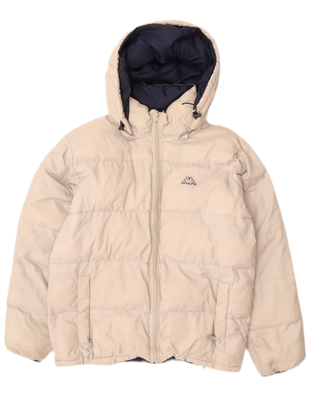 Kappa Herren-Jacke mit Kapuze, gepolstert, UK 36, Größe S, gebrochenes Weiß, Polyamid