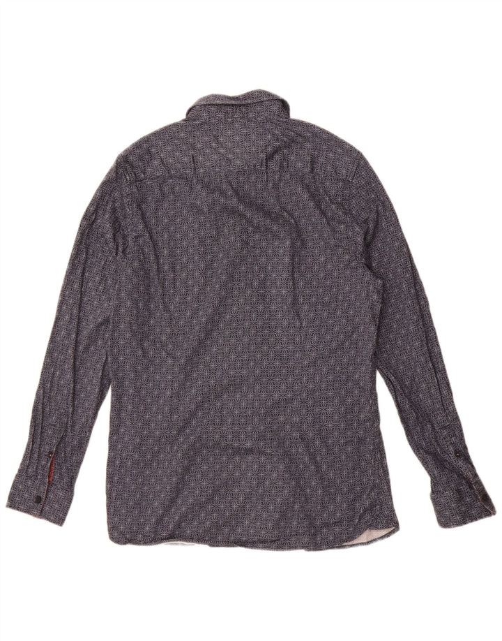 Ted Baker Herren-Hemd in schmaler Passform, Größe 3, mittelgroß, marineblau, geblümt, Baumwolle