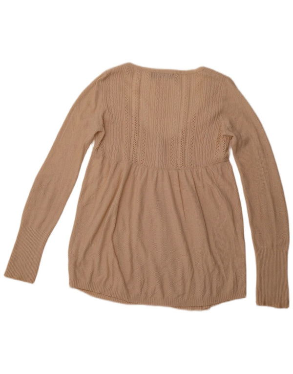 ZARA Damen-Cardigan-Pullover UK 12 Mittelbeige Baumwolle