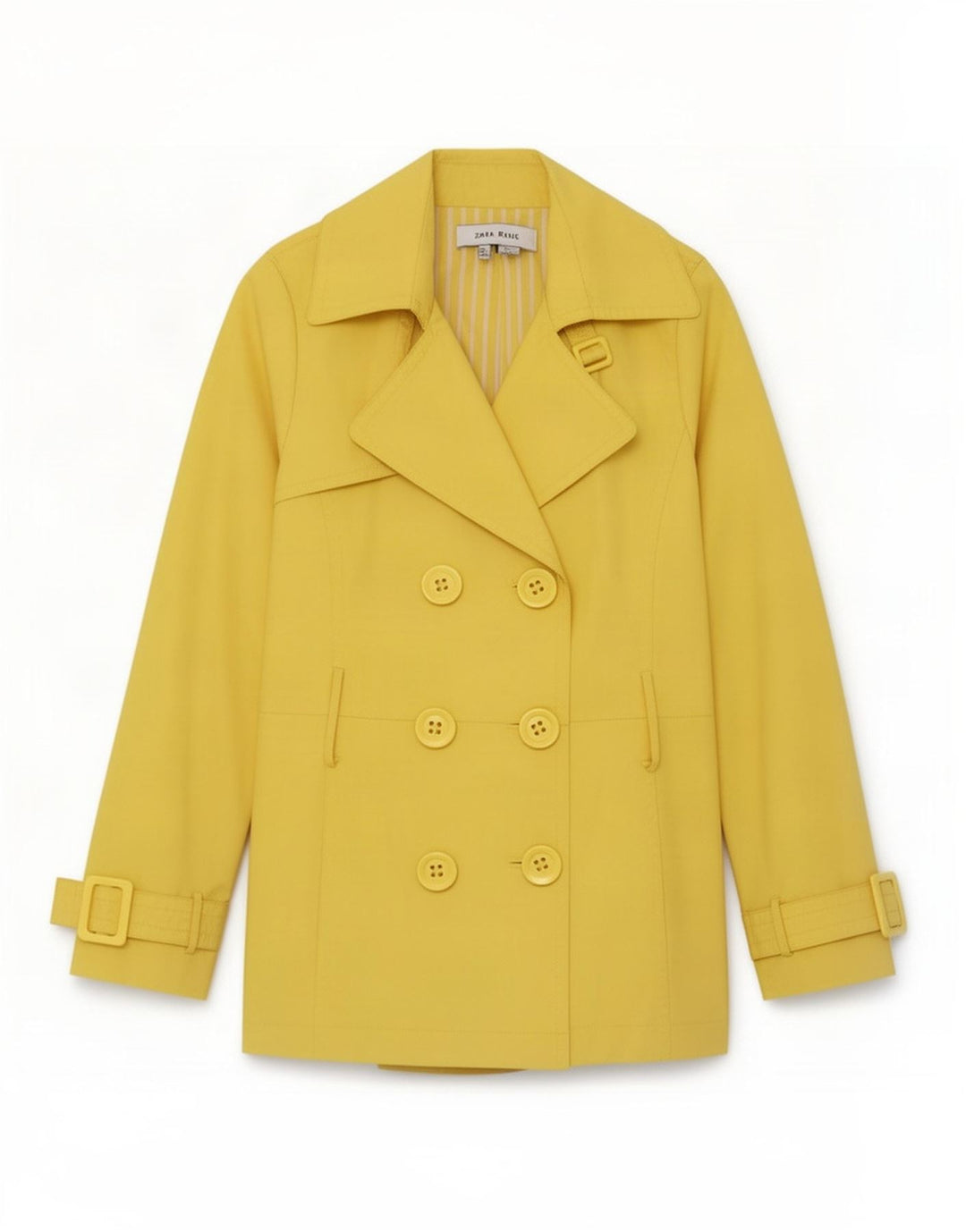 Zara Damen Trenchcoat UK 10 Small Gelb Polyester