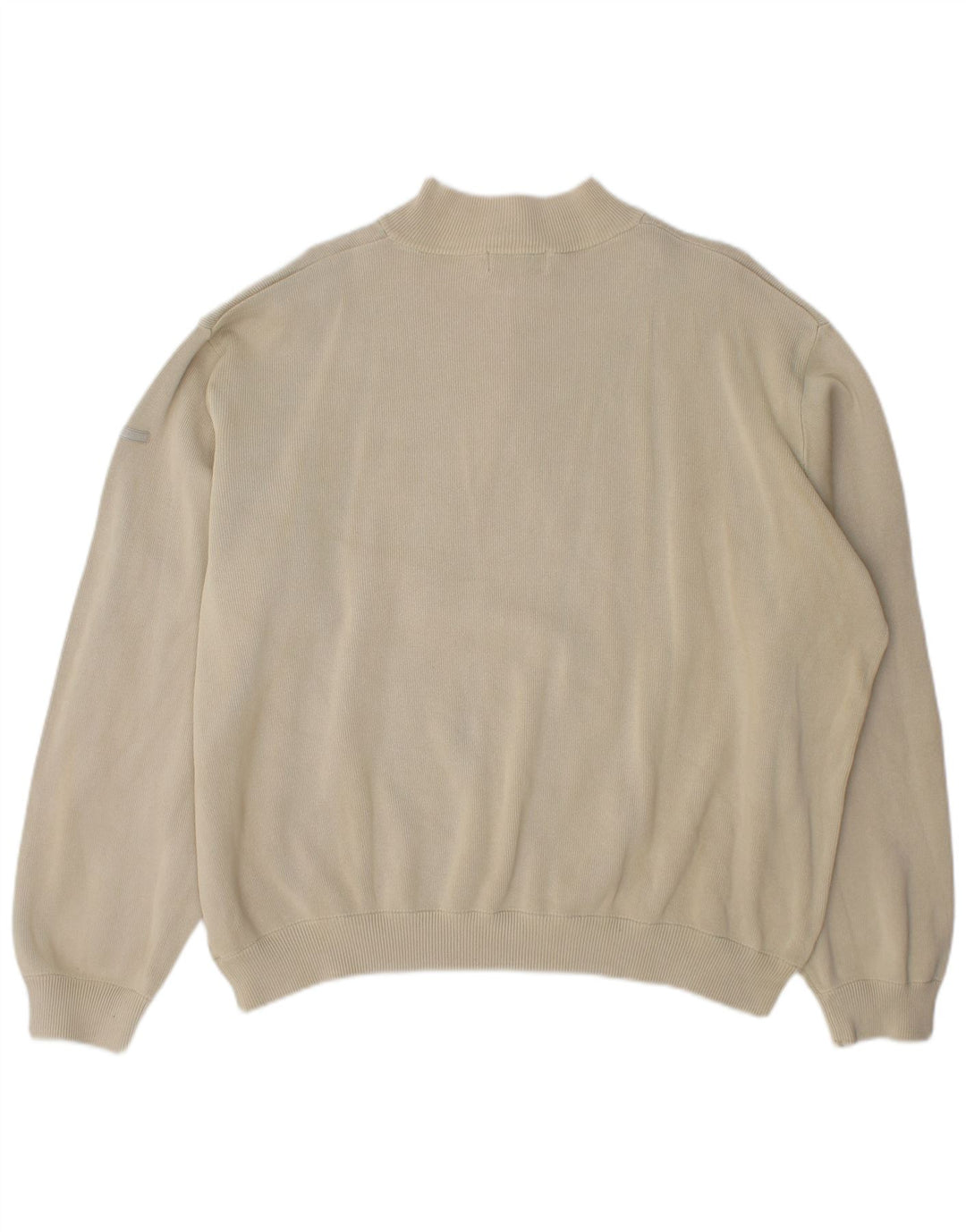Marks & Spencer Herren-Pullover mit Reißverschluss am Hals, 2XL, beige Baumwolle