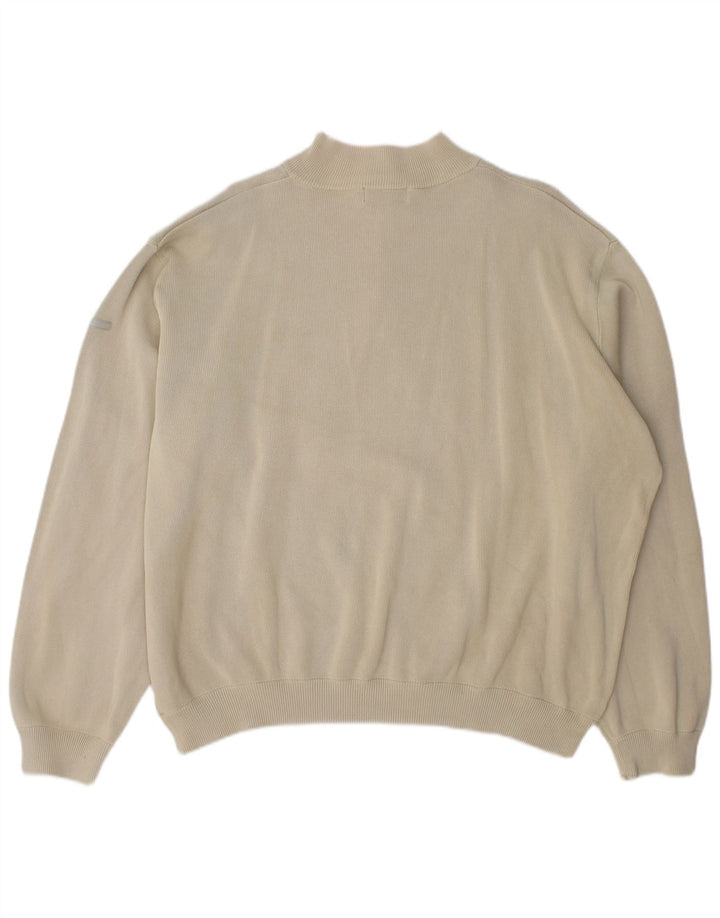 Marks & Spencer Herren-Pullover mit Reißverschluss am Hals, 2XL, beige Baumwolle