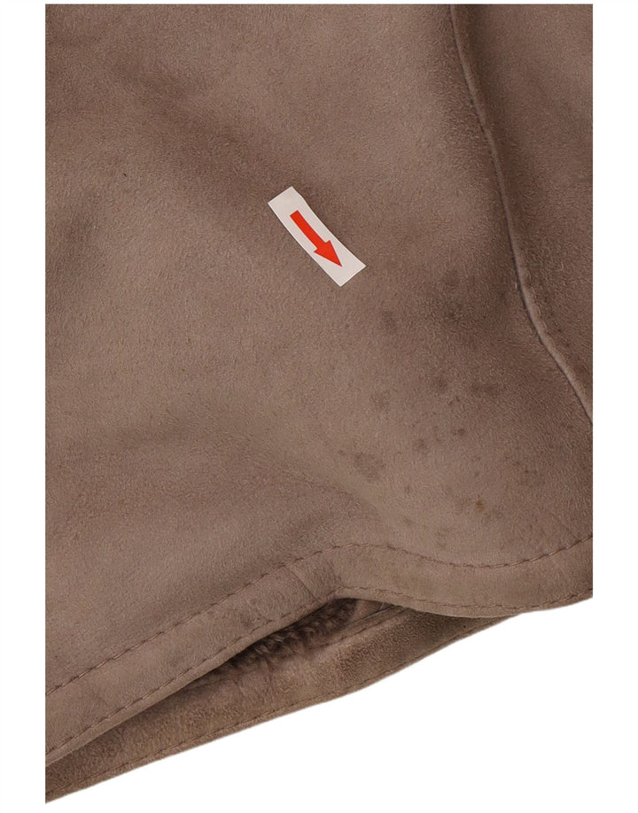 Vintage Damen Übergroßer Lammfellmantel IT 46 Großer grauer Lammfellmantel
