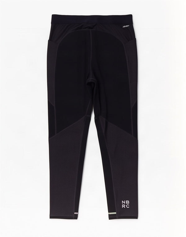 New Balance Damen Crop Leggings UK 14 Large Marineblau Farbblock