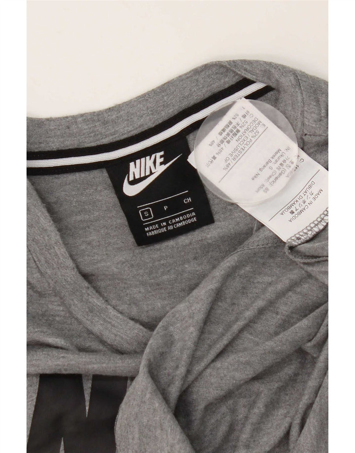 Nike Herren-T-Shirt mit Grafik, Größe S, grau geflecktes Polyester