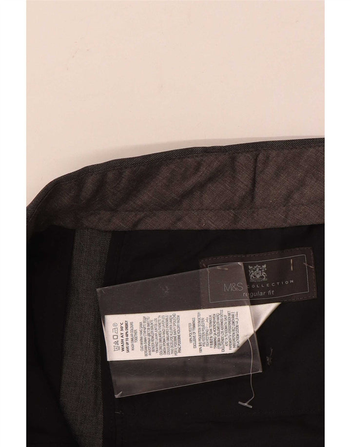 Marks & Spencer Herren-Anzughose in normaler Passform, W42, L29, Grau, Polyester