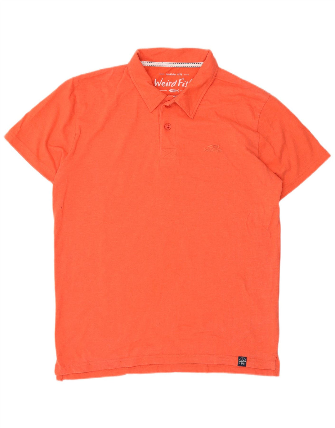 Weird Fish Herren-Poloshirt aus mitteloranger Baumwolle