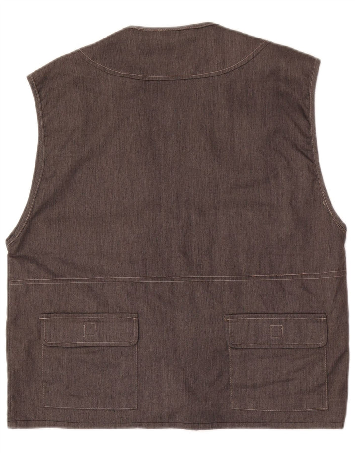 Sotto Zero Herren-Utility-Gilet UK 40 Large aus grauer Baumwolle