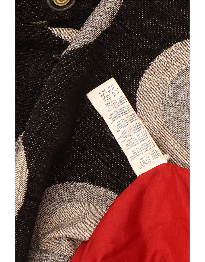 Desigual Damen Mantel EU 38 Mittelschwarzes geometrisches Polyester