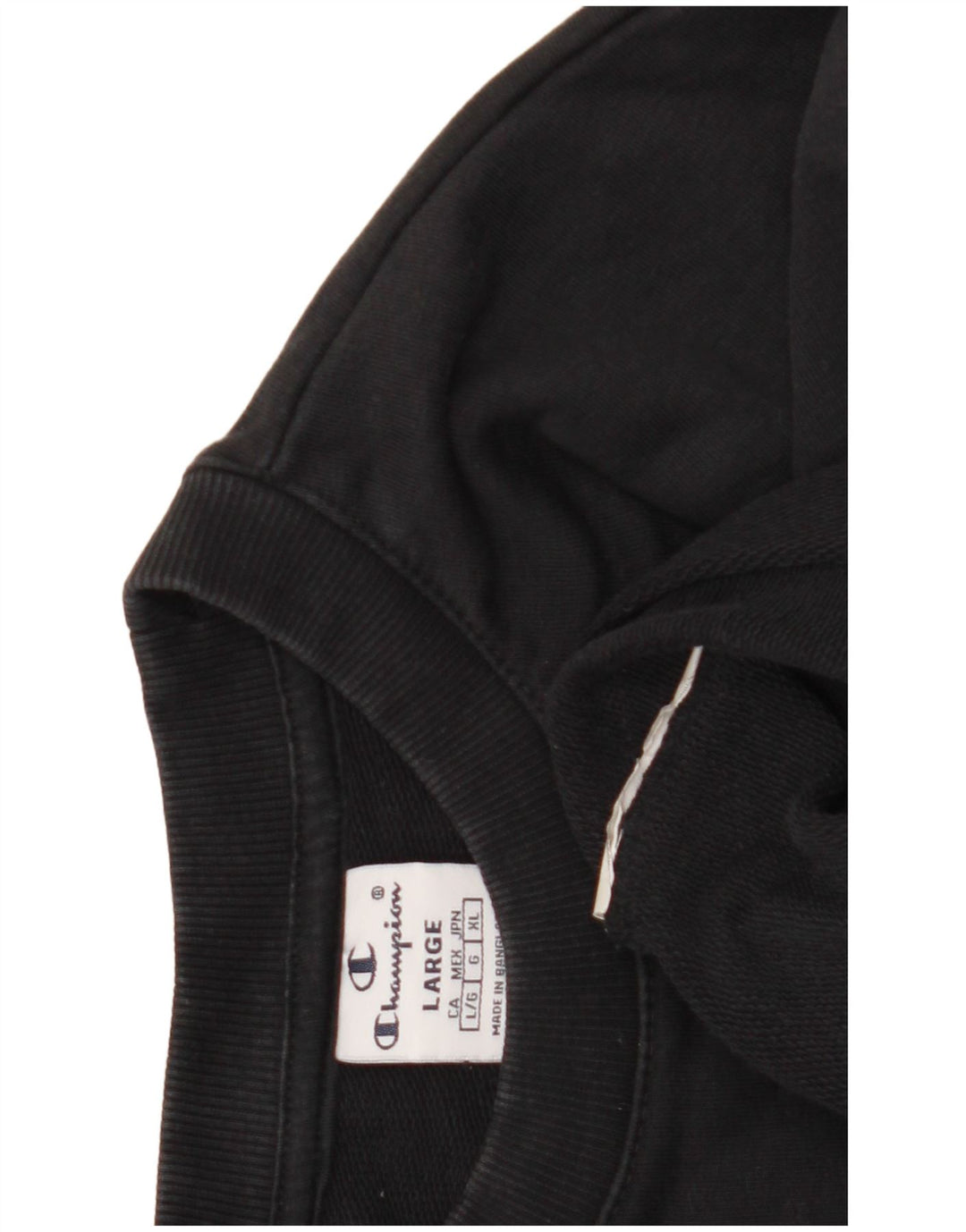 Champion Damen Graphic Crop Sweatshirt Pullover UK 16 Large Schwarz