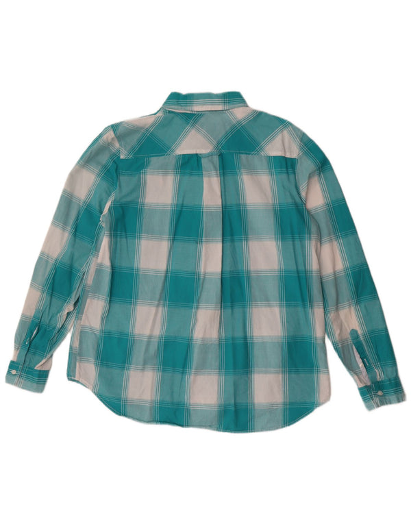Tommy Hilfiger Womens Relaxed Fit Shirt UK 16 Large Türkis Plaid