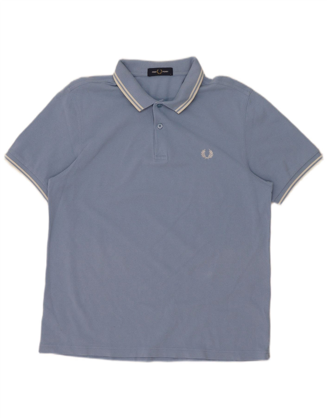 Fred Perry Herren-Poloshirt, groß, blau gestreift, Baumwolle