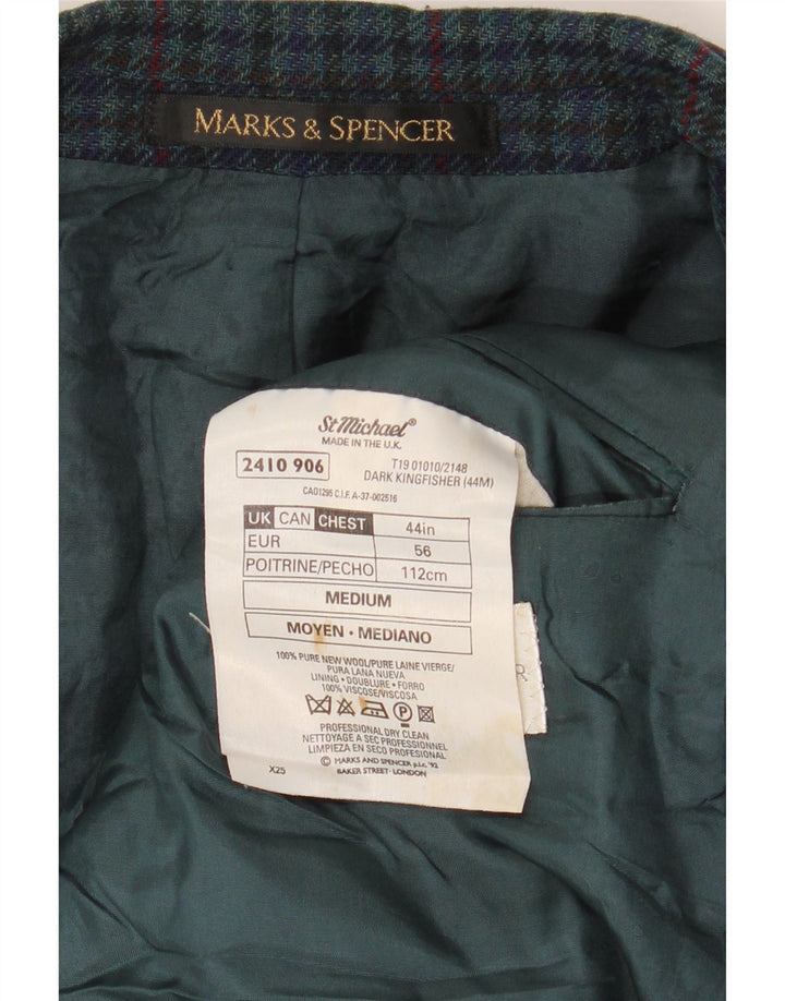 Marks & Spencer Herren St. Michael Blazer Jacke UK 44 XL Grüner Hahnentritt