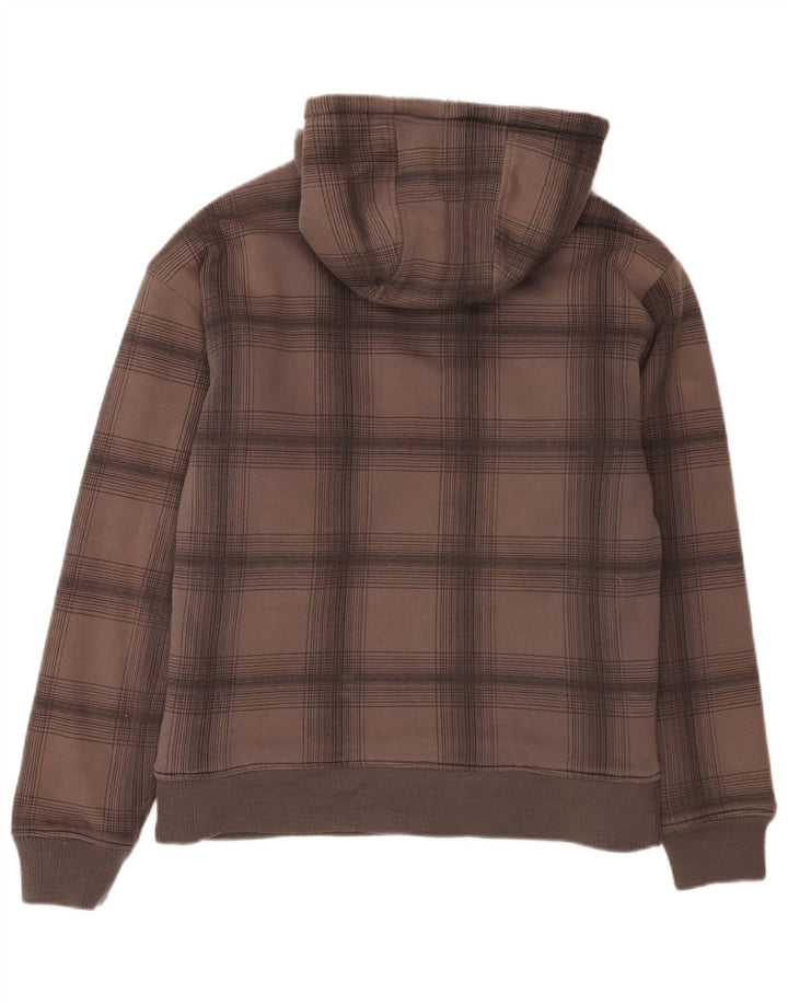 Quiksilver Herren-Kapuzenpullover mit grafischem Reißverschluss, mittelgrau karierte Baumwolle