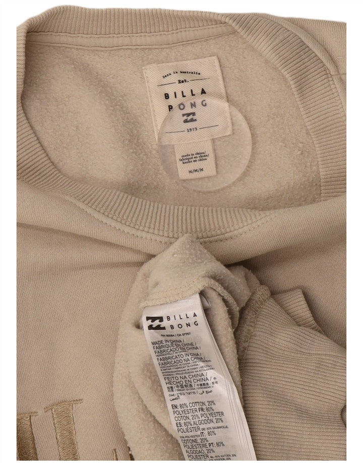 Billabong Damen-Sweatshirt in Übergröße, Größe UK 12, mittelgrau, aus Baumwolle