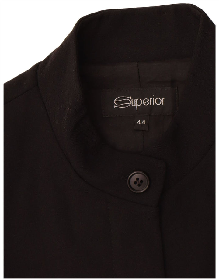Superior Damen-Blazer mit durchgehendem Reißverschluss IT 44 Mittelschwarzes Polyamid