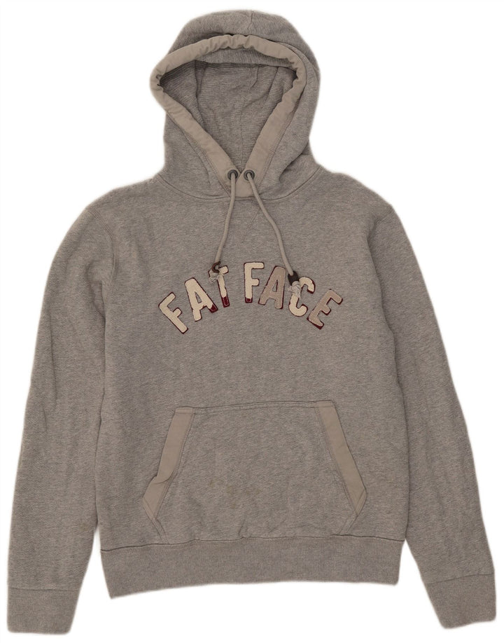 Fat Face Herren-Kapuzenpullover mit Grafik, Größe S, grau meliert, Baumwolle