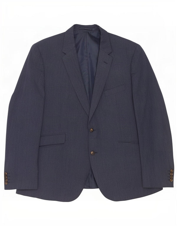 Marks & Spencer Herren-Blazer mit maßgeschneiderter Passform und 2 Knöpfen, UK 46, XL, Marineblau
